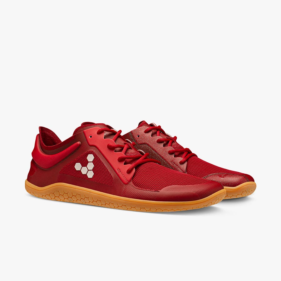 Vivobarefoot Primus Lite III Men's Trainers Red | 2517BJNQR