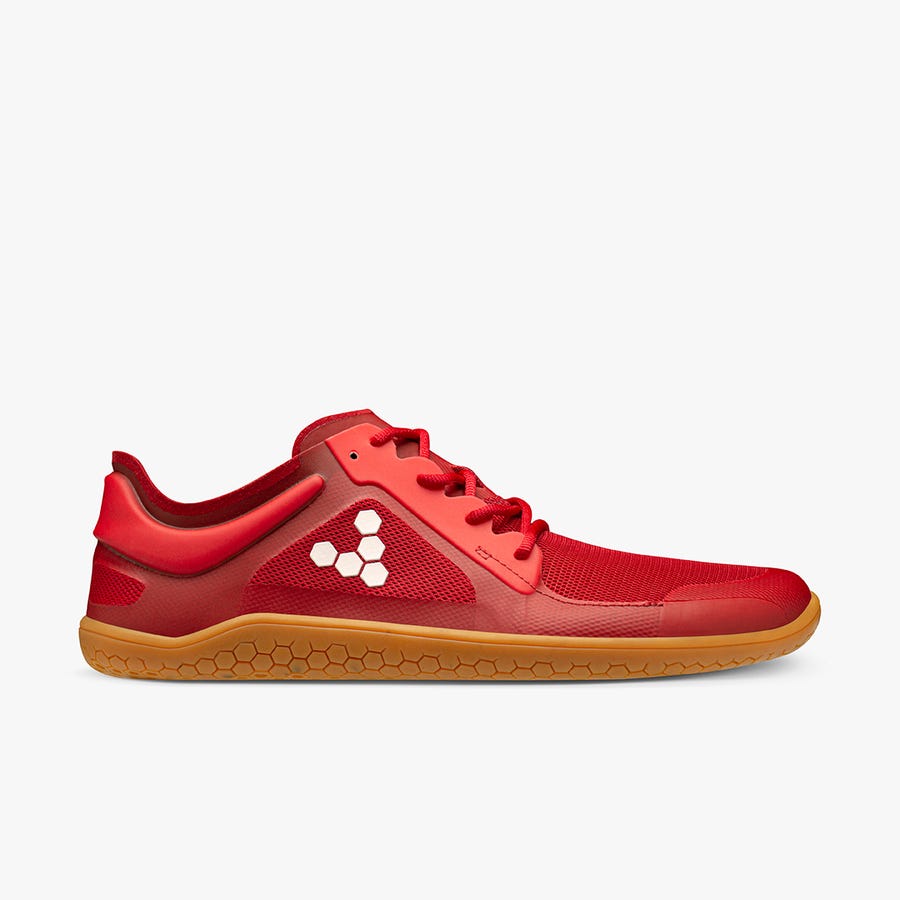 Vivobarefoot Primus Lite III Men\'s Trainers Red | 2517BJNQR